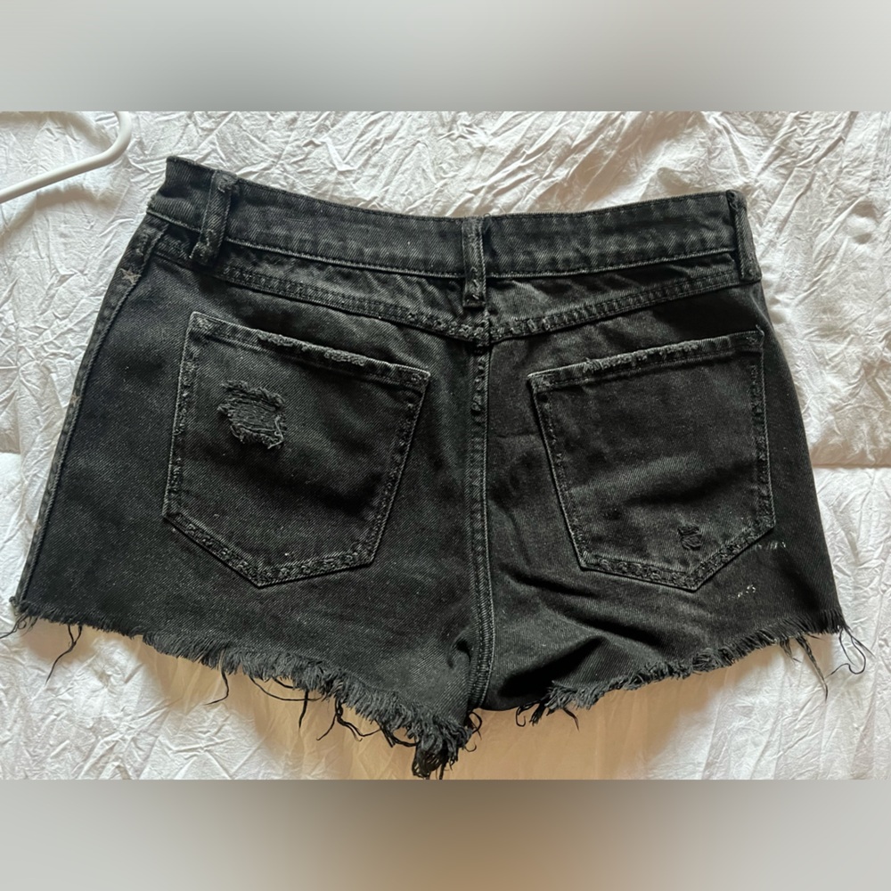 AllSaints denim studded shorts